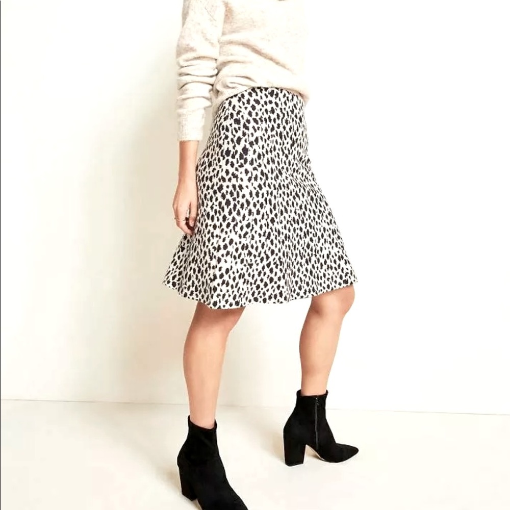 ANN TAYLOR Aline Cheetah Midi Sweater Skirt Size Small Petite